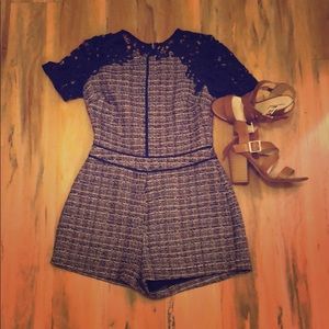 ADELYN RAE. Tweed Romper. NWOT. Medium